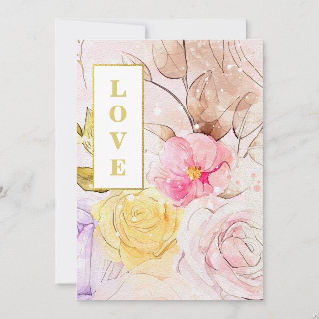 Invitation *~ Romance classique AR26 Fleur QR RSVP Mariage (Devant)