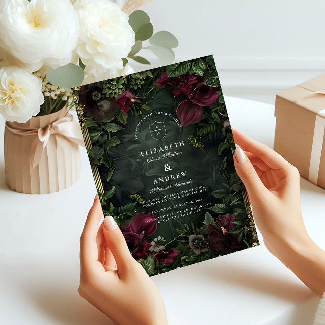 Invitation Romance de mariage de jardin gothique (Créateur téléchargé)