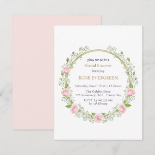 Invitation Romance Écarlate : Roses Roses et Souffle de Bébé