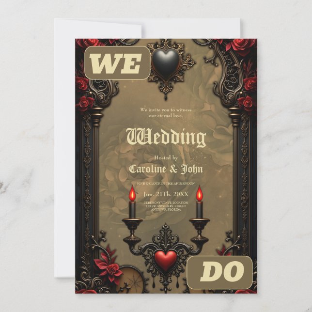 Invitation Romance gothique : Passion cachée. (Devant)