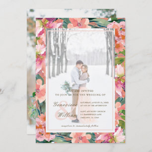 Invitation Romance rustique Beau Mariage de deux photos