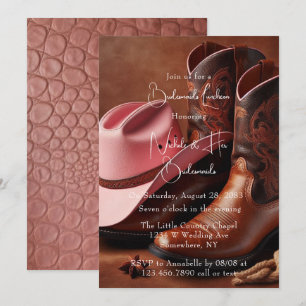 Invitation Romance rustique : Boots & Casquette Bridesmaids D