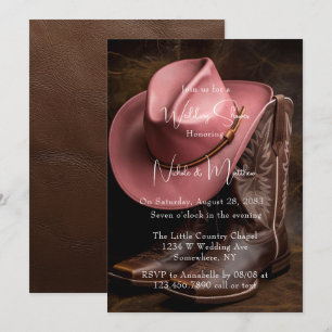 Invitation Romance rustique : Bottes et Wedding shower Casque
