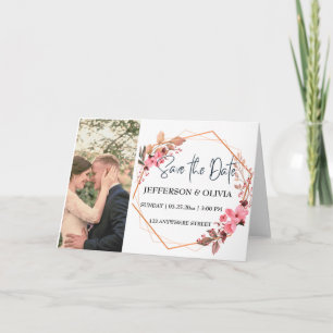 Invitation Romance rustique Sauvez la date - Floral Vintage c