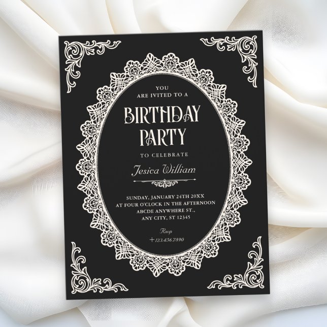 Invitation Romance sombre élégant anniversaire (Créateur téléchargé)