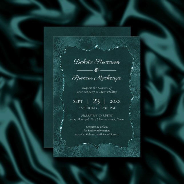 Invitation Romance Turquoise de minuit | Dark Satiny Grunge M (Créateur téléchargé)