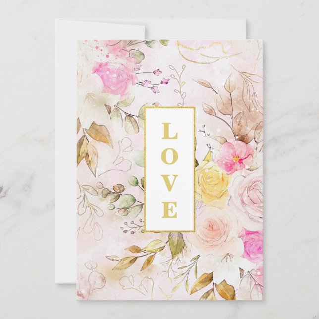 Invitation *~ Romance Vintage AR26 Fleur QR Mariage RSVP (Devant)