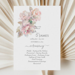 Invitation Romantic Blush Peony Floral Mariage Ceremony Circu