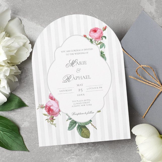 Invitation Romantic Chic French Rose Botanical Wedding (Créateur téléchargé)
