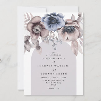 Invitation Romantic Elegant Lumière Airy Hiver Floral Mariage