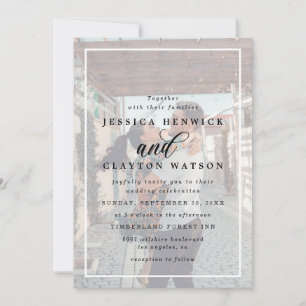 Invitation Romantic Elegant Vellum Overlay 2 Mariage photo