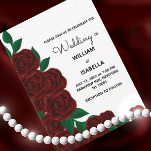 Invitation Romantic Fall mariage extérieur magnifiques roses