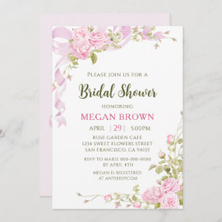 Invitation Romantic Floral Bridal Shower Elegant Gadren Style