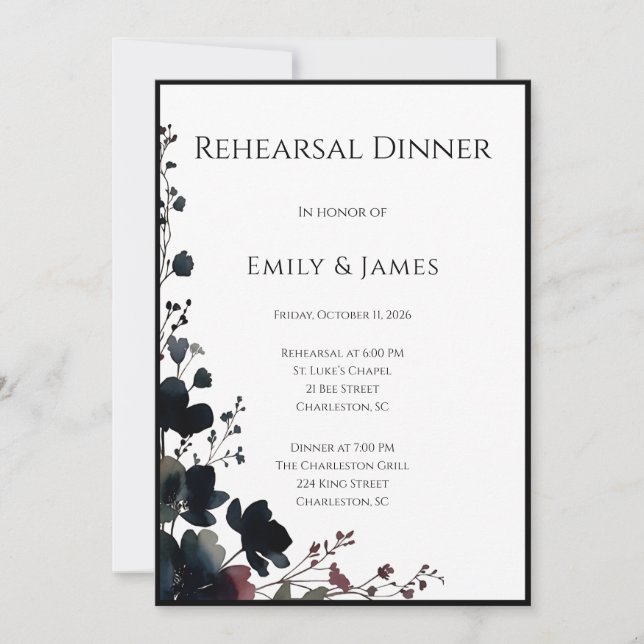 Invitation Romantic Floral Wedding Soft Elegant (Devant)