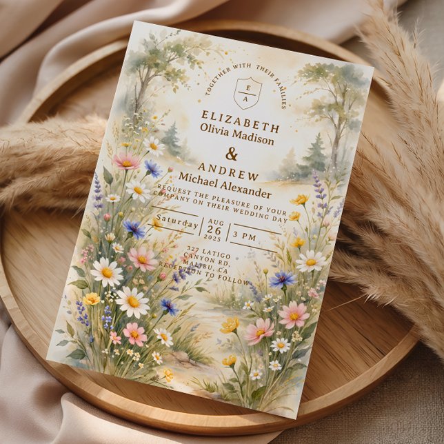 Invitation Romantic Garden Wildflower Wedding (Créateur téléchargé)