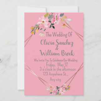 Invitation Romantic Love Magical Pink Wedding