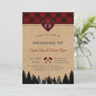 Invitation Romantic Lumberjack Jill Red Buffalo Barne Mariage