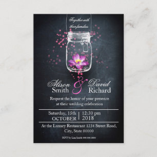Invitation Romantic Magic Jar with loto flower