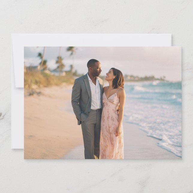Invitation Romantic Pastel Beach Photo (Devant)