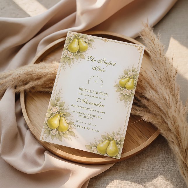 Invitation Romantic Pear Garden Bridal Shower (Créateur téléchargé)