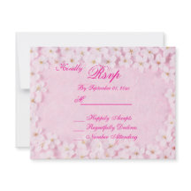 Romantic Pink Floral Wedding RSVP Card