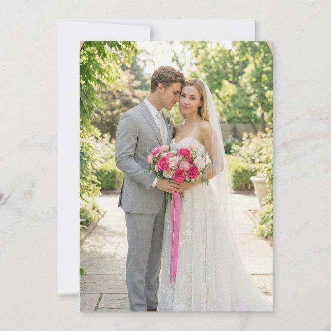 Invitation Romantic Pink Garden Photo (Devant)