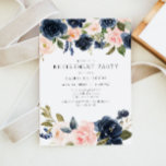 Invitation Romantic Pink & Navy Blush Floral Retraite Party<br><div class="desc">Cette élégante invitation à la retraite présente d'élégantes fleurs rose pastel et bleu marine d'aquarelle, avec une combinaison de polices simple et intemporelle. C'est l'invitation parfait pour préparer le terrain pour un rassemblement délicieux et peut être modifié pour convenir à tout événement que vous avez en tête. Gardez le rose...</div>