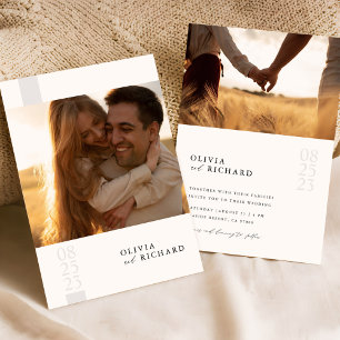 Invitation Romantic Rustic Double Mariage photo