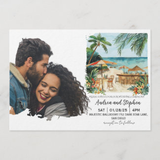 Invitation Romantic Tropical Island Wedding