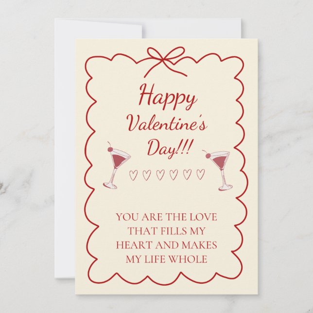 Invitation Romantic Valentine’s Day Card (Devant)