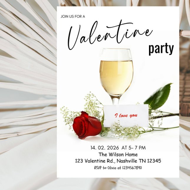 Invitation Romantic Valentine’s Day Party (Créateur téléchargé)
