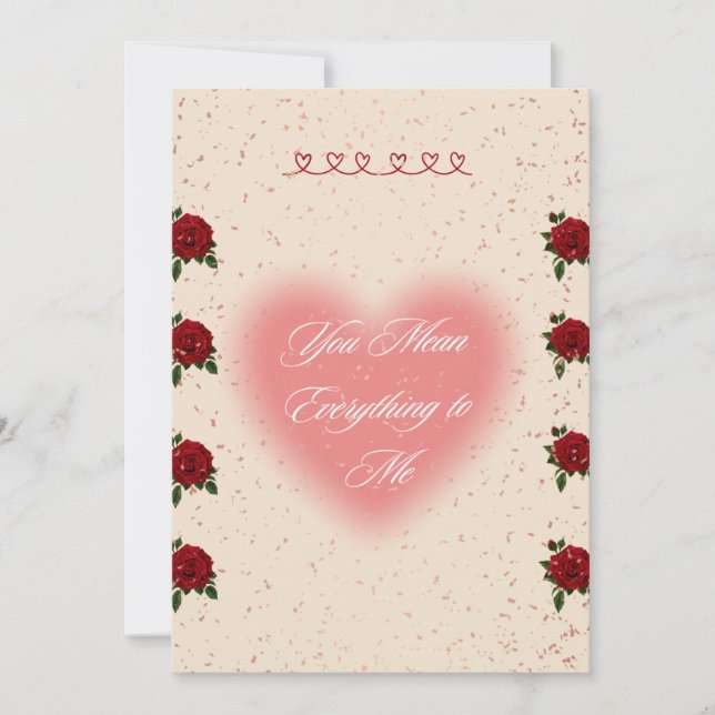 Invitation Romantic Valentine’s Day Rose Card (Devant)