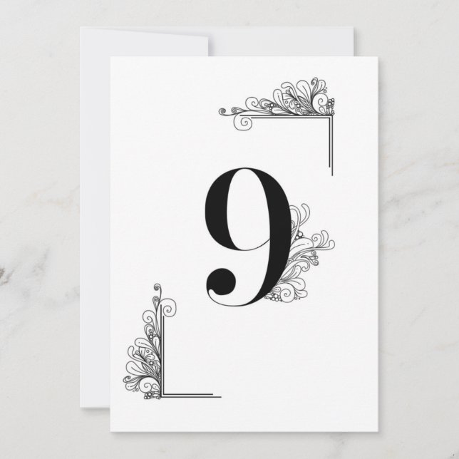 Invitation Romantic Wedding table number card (Devant)