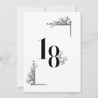 Invitation Romantic Wedding table number card