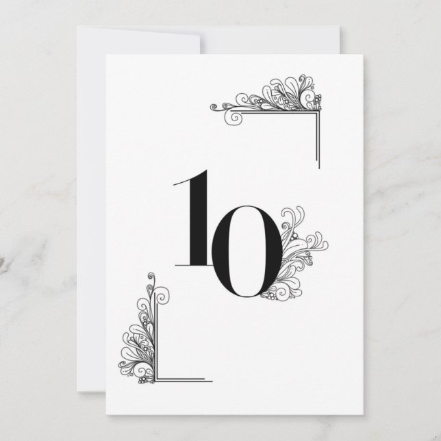 Invitation Romantic Wedding table number card (Devant)