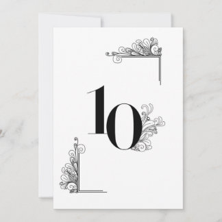 Invitation Romantic Wedding table number card