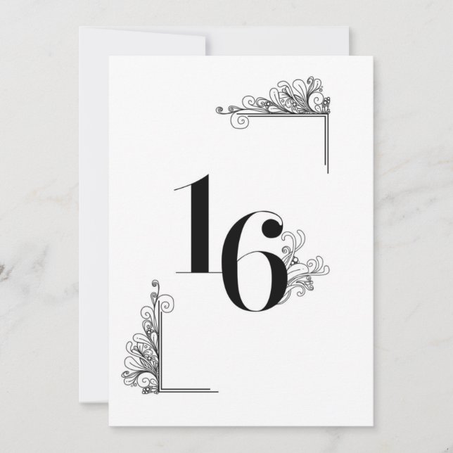 Invitation Romantic Wedding table number card (Devant)