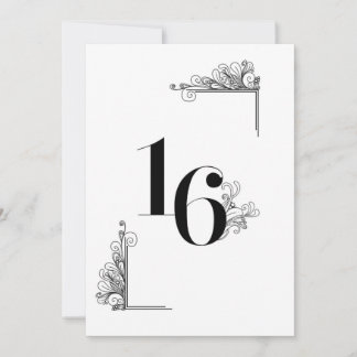 Invitation Romantic Wedding table number card