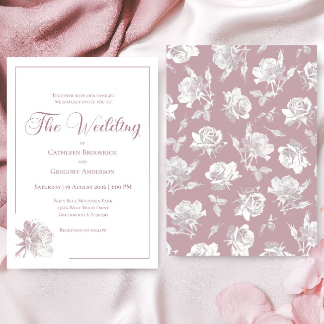 Invitation Romantic White Blush Pink Floral Wedding (Créateur téléchargé)