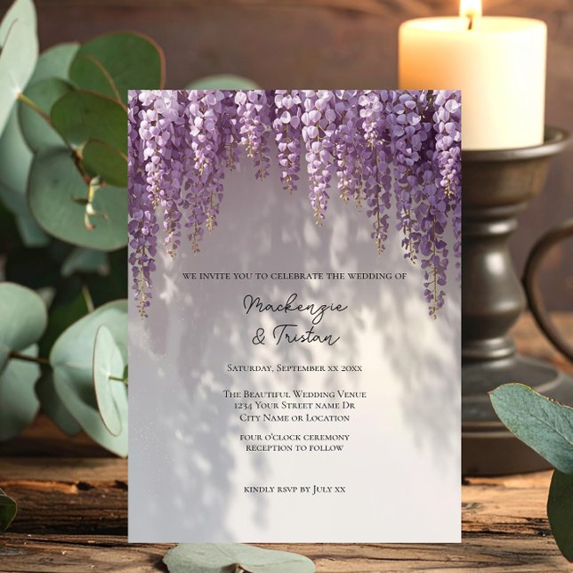 Invitation Romantic Wisteria Wedding (Créateur téléchargé)