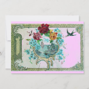 Invitation ROMANTICA 3 Floral Blue Rose Wedding Party