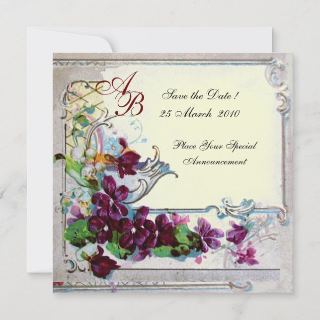 Invitation ROMANTICA  4 MONOGRAMME 2, papier métallisé or (Devant)