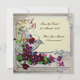 Invitation ROMANTICA 4 MONOGRAMME 2, papier métallisé or