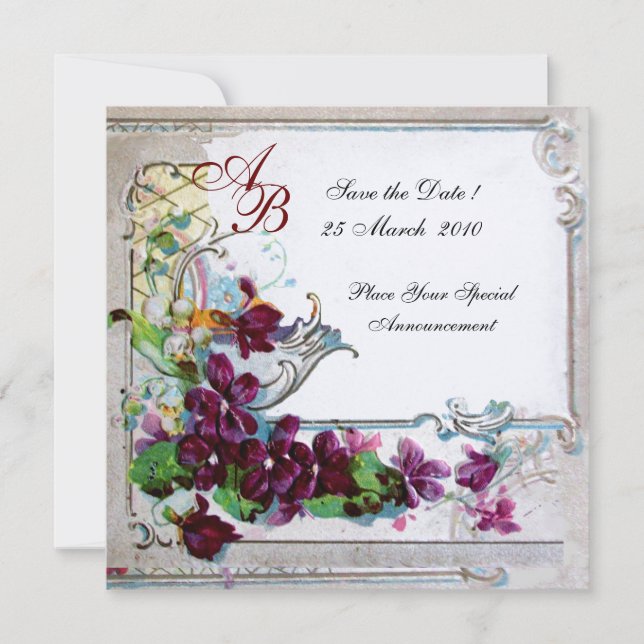 Invitation ROMANTICA  4 MONOGRAMME 2, papier métallisé or (Devant)