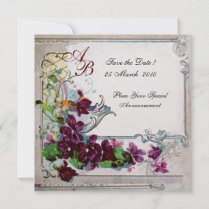 Invitation ROMANTICA 4 MONOGRAMME 2, papier métallisé or