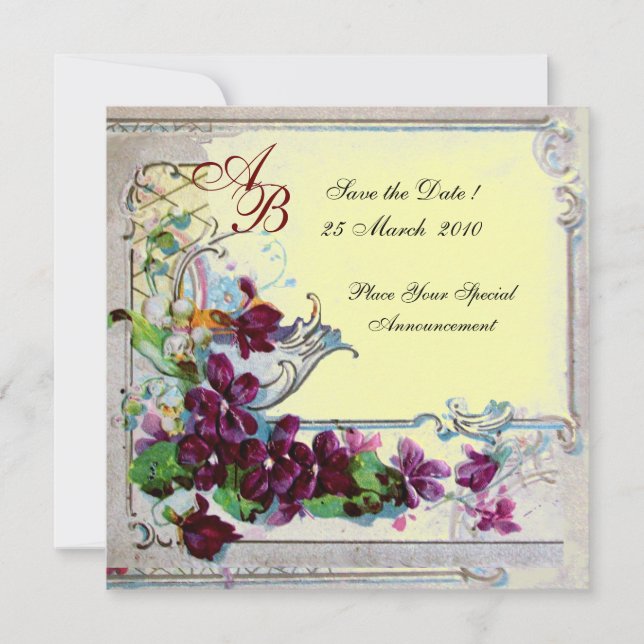 Invitation ROMANTICA  4 MONOGRAMME ,Jaune (Devant)