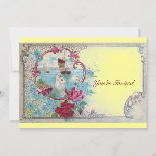 Invitation ROMANTICA, Élégante et chic, mariage, rose bleu
