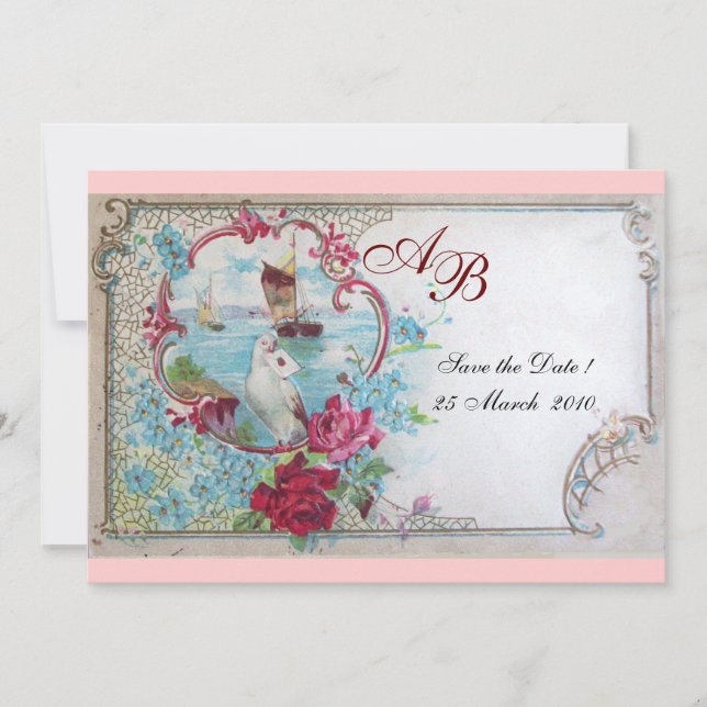 INVITATION ROMANTICA  MONOGRAMME (Devant)