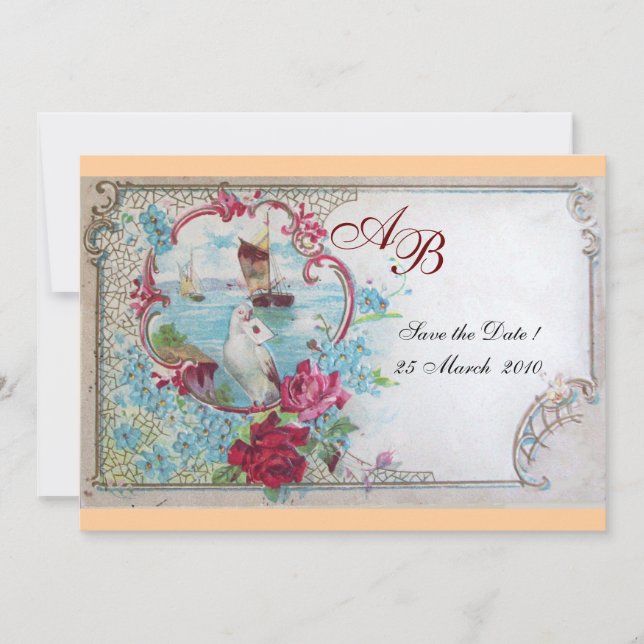 INVITATION ROMANTICA  MONOGRAMME (Devant)