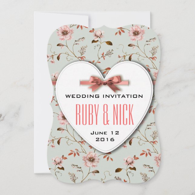 Invitation RomanticCharm Vintage Floral Collection Mariage (Devant)